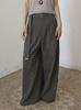 FROMWHERE Belt Detail Wide Pants Charcoal