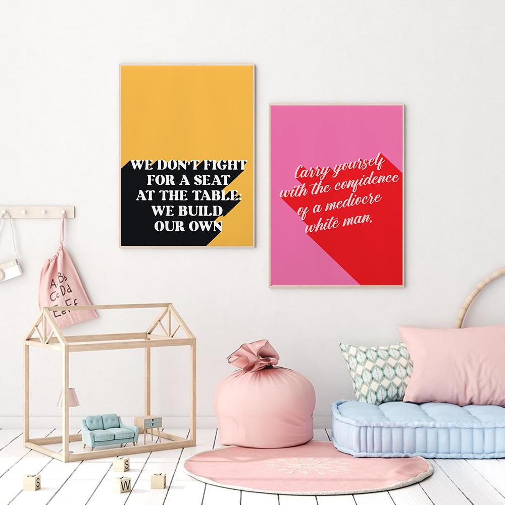 Феминистский художественный принт, типография, красочный постер, яркий декор для спальни, консервативный декор комнаты, настенная живопись на холсте, подарки для нее