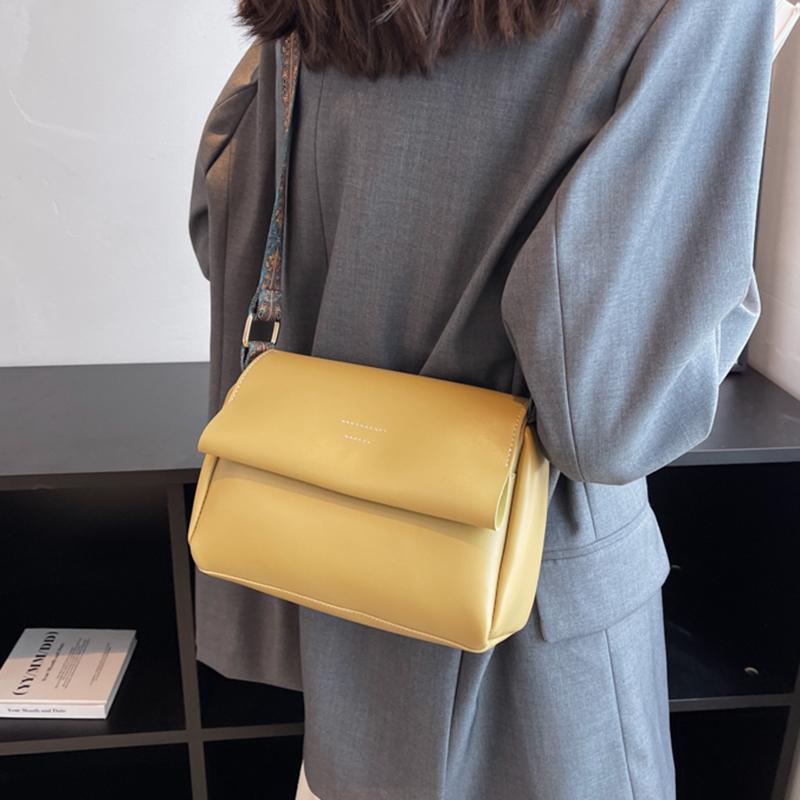 Yogodlns Винтажная сумка, женская новая высококачественная сумка на плечо, простая и универсальная, с широким ремнем, однотонная сумка через плечо, маленькая квадратная сумка