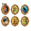 Home Decor Magnet 1/6Pcs Halloween Retro Frame Refrigerator Magnet, Wood Carved Fridge Magnetic Cabinet Whiteboard for Office Kitchen Metal