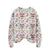 Women's Christmas Print Cardigan Long Sleeve Round Neck Knit Top