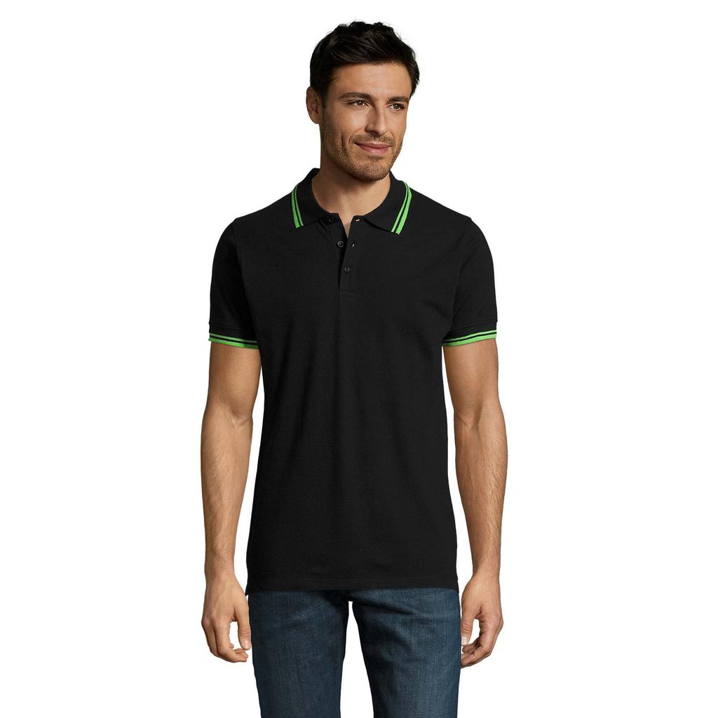 SOLS Mens Pasadena Tipped Short Sleeve Pique Polo Shirt