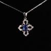 Ожерелье-подвеска из стерлингового серебра 925 пробы с цепочкой длиной 45 см, натуральным кианитом, синими драгоценными камнями, изысканные украшения для женщин, в шкатулке для драгоценностей