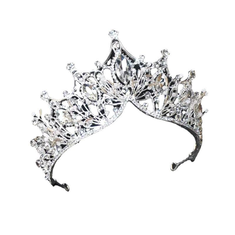 Свадебная тиара, корона, ожерелье, серьги, комплект из трех частей, барочная королева, корона на день рождения, корона для волос