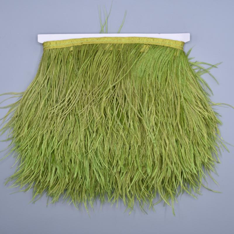 10Meters Colored Ostrich Feathers On Ribbon Trim 8-10Cm Skirt Fringe On Tape Ostrich Feather Trims Sewing Trimmings Decoration