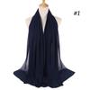 New Plain Women Hijab Wrap Lady Scarf Bubble Chiffon 1PC Popular Headband Muslim Bubble Wrap Shawls Hijab