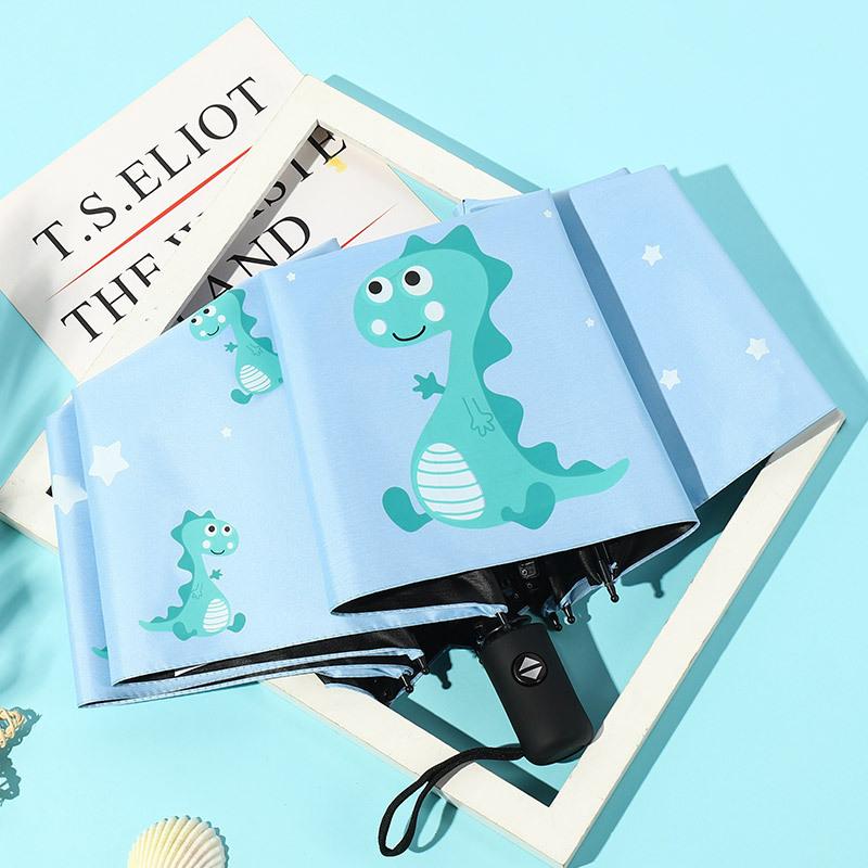 Автоматический зонт UPF 50+ с УФ-защитой, зонтик от дождя, водонепроницаемый складной зонт с мультяшным принтом для детей