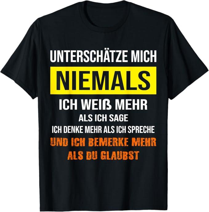 Unisexs T Shirt Unisex Cotton Tee Summer Spring Novelty UNTERSCHTZE MICH NIEMALS ICH BEMERKE ALLES Streetwear Oversized Loose