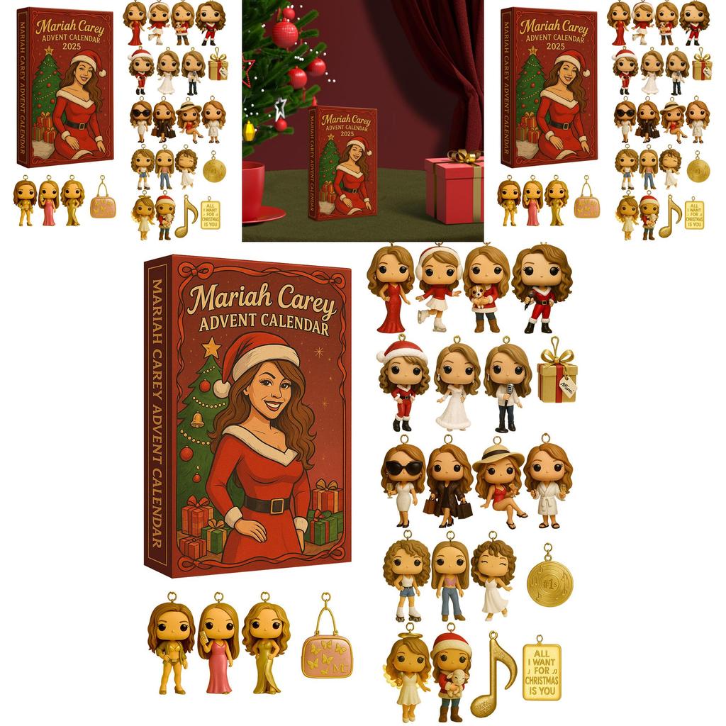 Mariah Carey Christmas 24day Advent Calendar With Acrylic Characters For Festive Celebrations