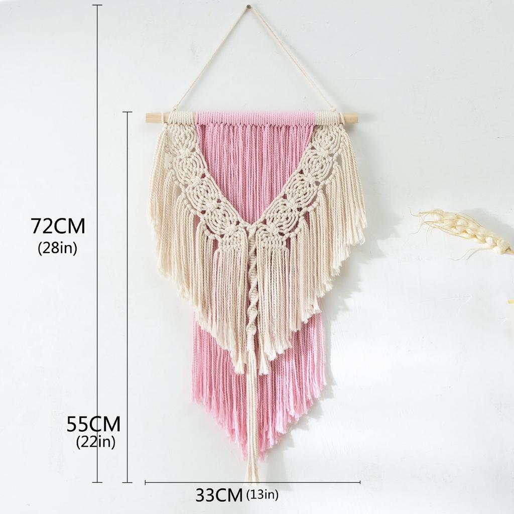 Ручная работа, плетеная макраме, настенное украшение в стиле бохо, декор для стен в стиле макраме, кисточка, богемный настенный декор для спальни, гостиной, ванной, детской комнаты