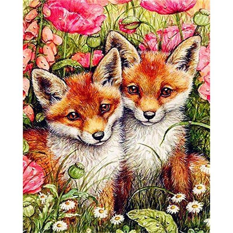 DIY 5D алмазная живопись лиса Алмазная художественная вышивка Animlas вышивка крестиком полная круглая Алмазная мозаика из смолы домашний декор подарок