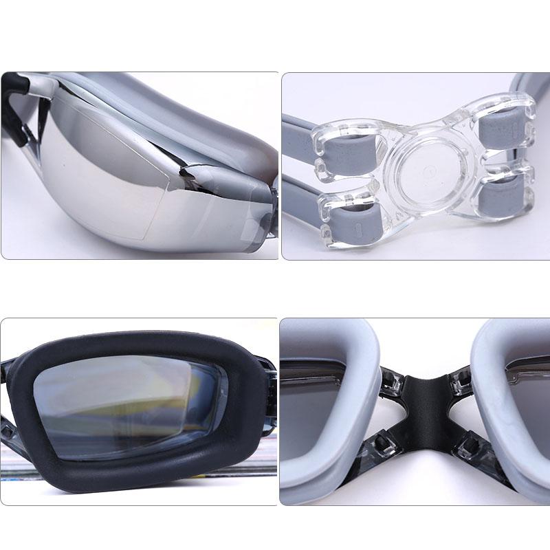 Adult Professional Myopia Swimming Glasses Adjustable HD Anti Fog Diopter Electroplate Goggles Swimming Equipment