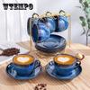 Ceramic Coffee Cup and Saucer European Retro Luxury Suit High-end Afternoon Tea Tableware Tea Cup with Spoon
