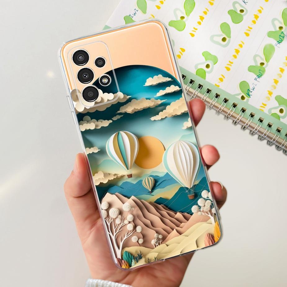 Чехол для Samsung Galaxy A13 A23 A33 A53 5G Милый Расписной Чехол Прозрачный Силиконовый Мягкий ТПУ Чехол для Телефона Для Samsung A53 A 13 23 33 Сумки
