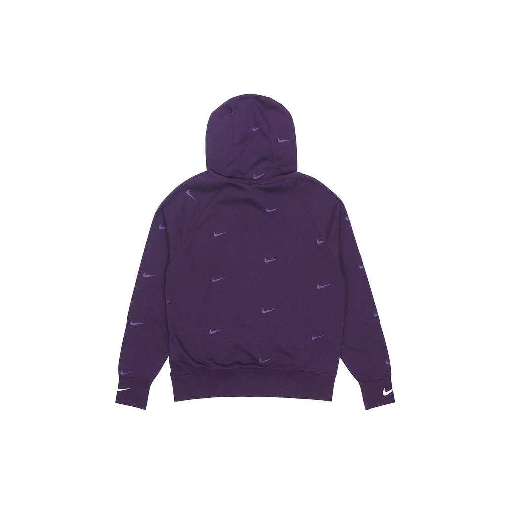 Nike Sportswear Swoosh Printed Logo Pullover Hoodie Men Tops Purple DA0111-525
