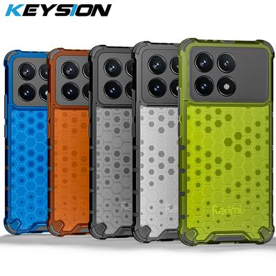 KEYSION Противоударный защитный чехол для POCO F6 F6 Pro, мягкий силикон + ПК, прозрачная сотовая задняя крышка для телефона для Xiaomi POCO F6 Pro