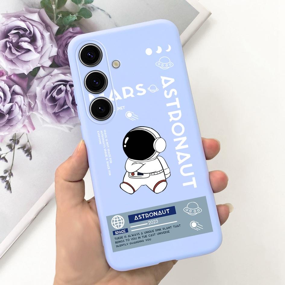 Чехол для Samsung Galaxy S24 Plus Милый Желтый Утенок Астронавт Матовый Силиконовый Мягкий Чехол для Samsung S 24 S24 Ultra S24+ 5G Funda