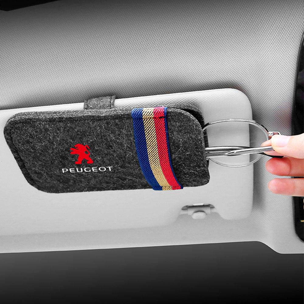 Universal Eyeglass Clip Sun Visor Clip Sunglasses Storage Accessories For Peugeot 206 307 301 308 3008 207 208 407 408 508 2008