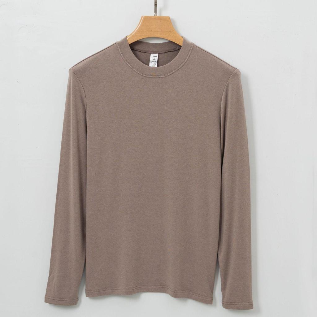 Men's Luxury Wool-Silk Thermal Round Neck Shirt for Autumn & Winter