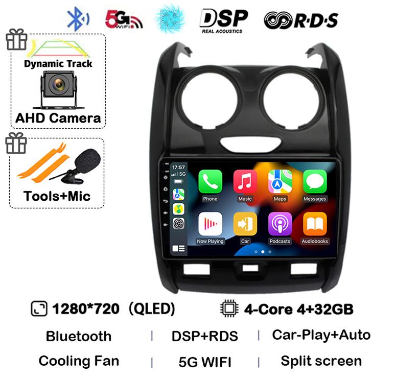 Android 14 Carplay Auto WIFI+4G для Renault Duster 2015 2016 2017 2018 2019 2020 Автомобильный радиоприемник GPS стерео мультимедийный плеер 2din DSP