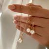 Luxury Pearl Jewelry Set: Elegant Necklace & Stud Earrings for Women