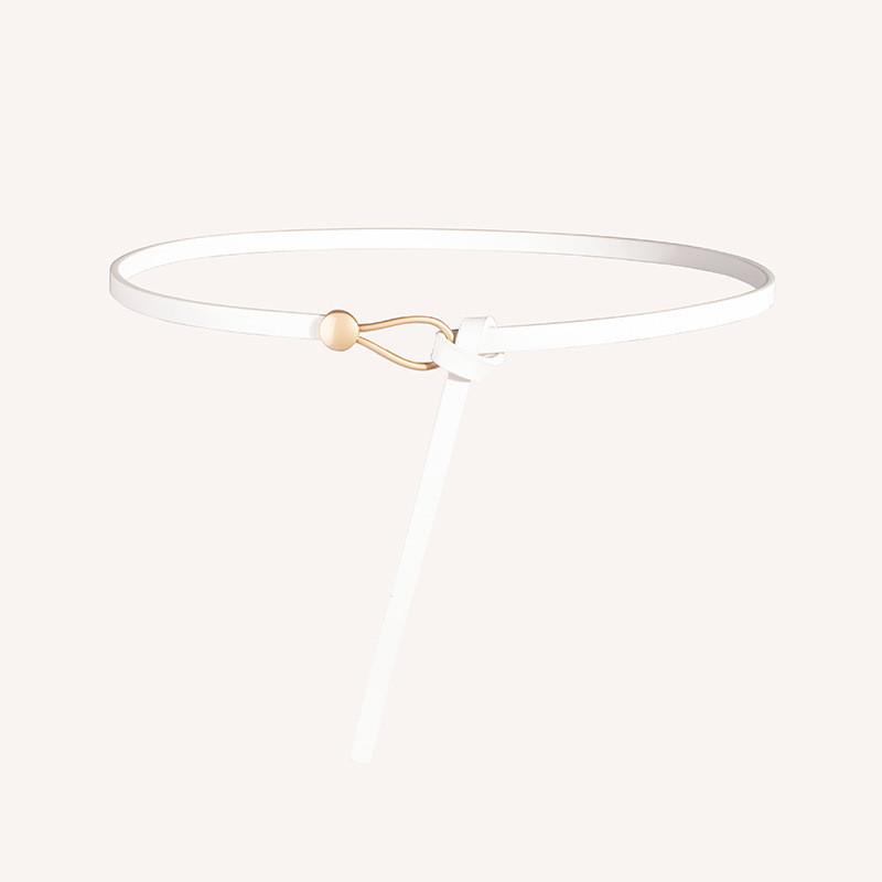 Тонкий пояс из ПУ с металлической пряжкой для повседневного платья и в стиле ретро