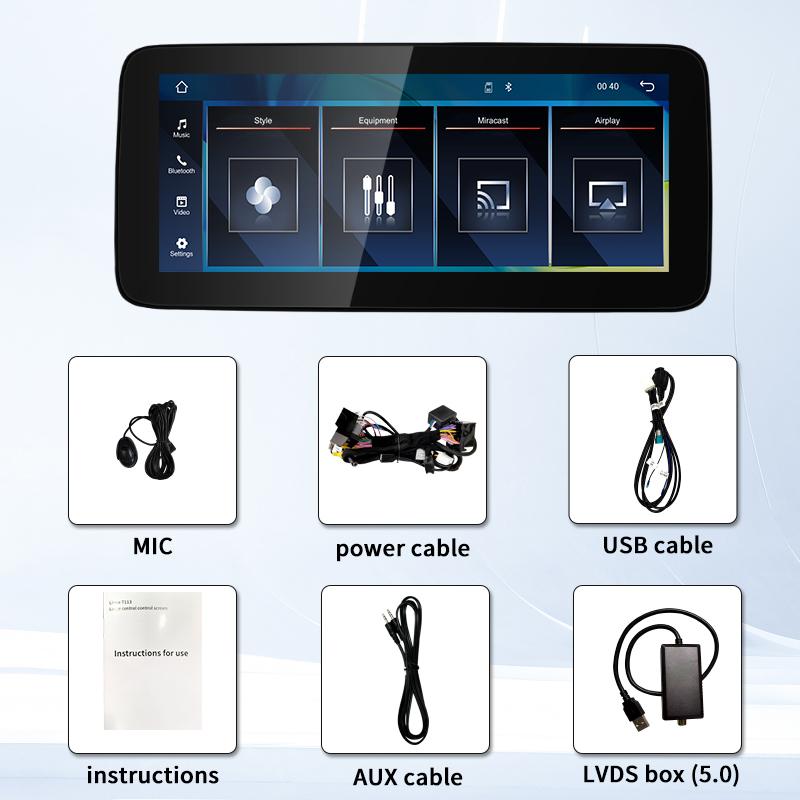 Wireless Carplay Android Auto TouchScreen 10.25'' For Mercedes Benz A Class W176 A200 A180 A220 Car Multimedia Player Display BT