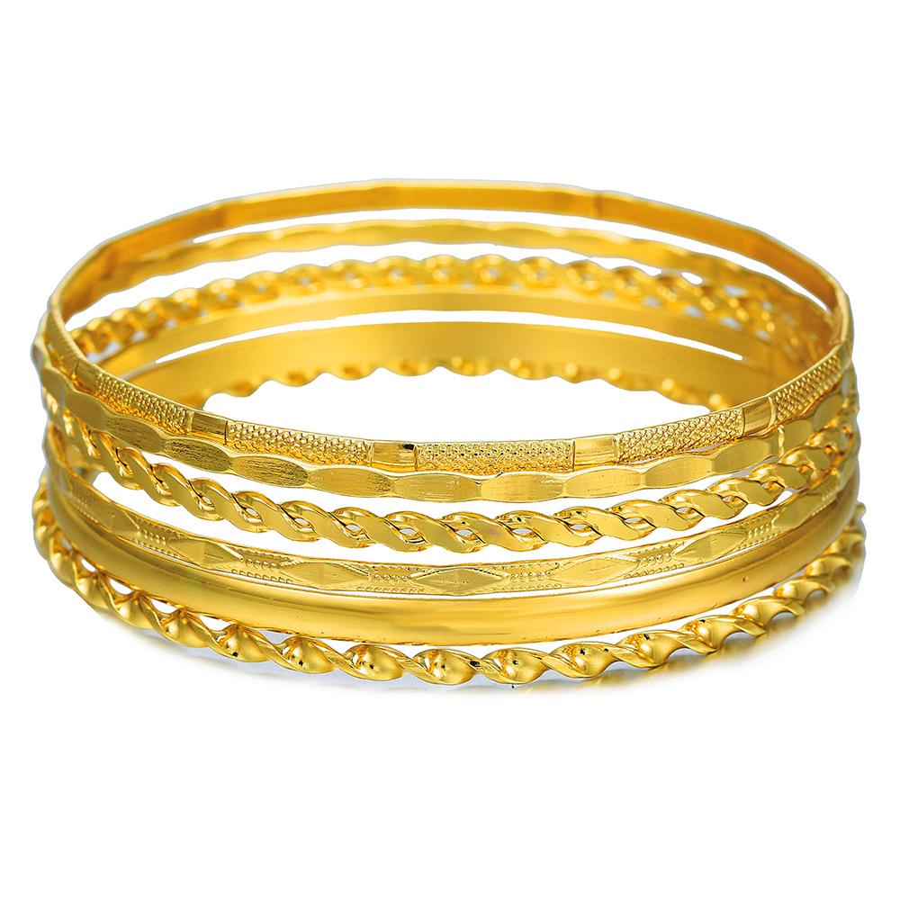 Богемный этнический набор браслетов с золотым покрытием - Ювелирные изделия в древнем западном стиле