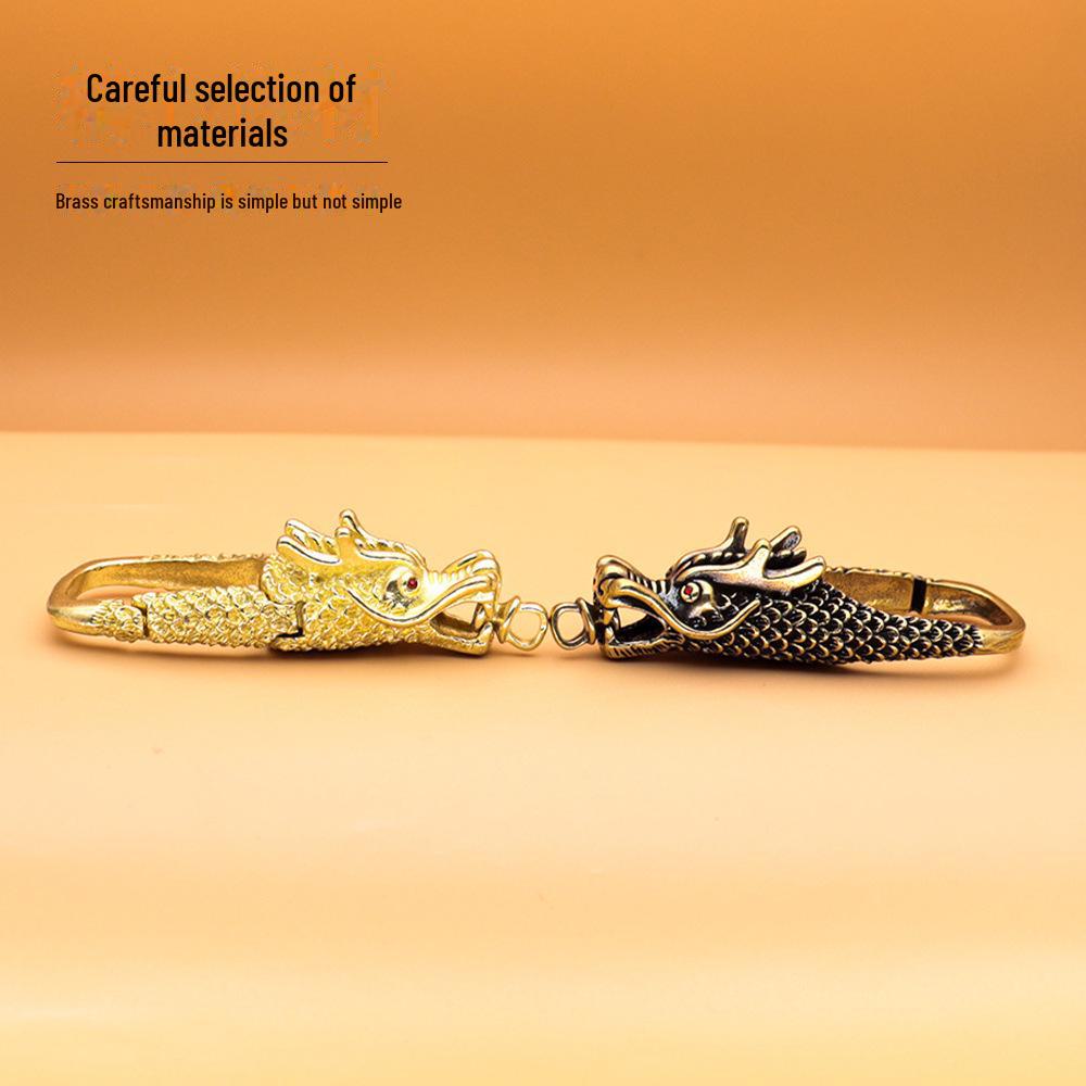 Dragon Year Keychain: DIY Copper Dragon Head Pendant for Cars & Accessories