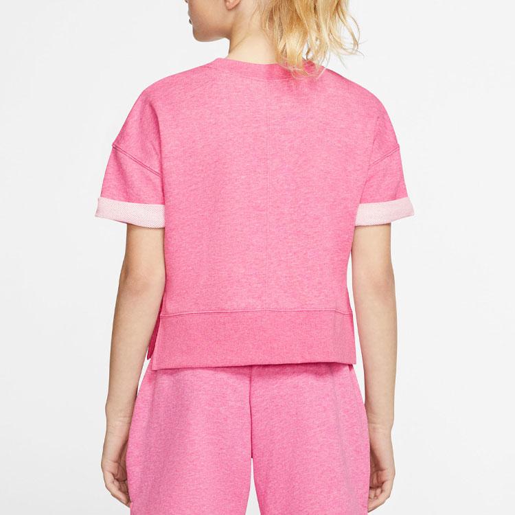 Nike Свободная дышащая повседневная спортивная футболка с коротким рукавом для детей, розовая CK2775-693
