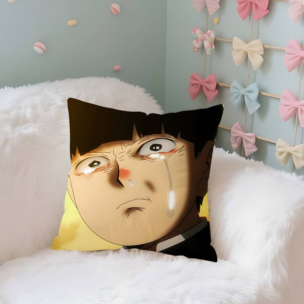 Anime MmOBPSYCHO Kawaii Throw Pillow Covers Pattern Cushion Cover Suitable For Sofa Bedroom Car Pillow Cover