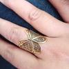 Ladies Butterfly Shape Crystal Adjustable Rings Jewelry