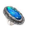 Blue Triplet Opal Gemstone 925 Sterling Silver Jewelry Ring Size 9.5