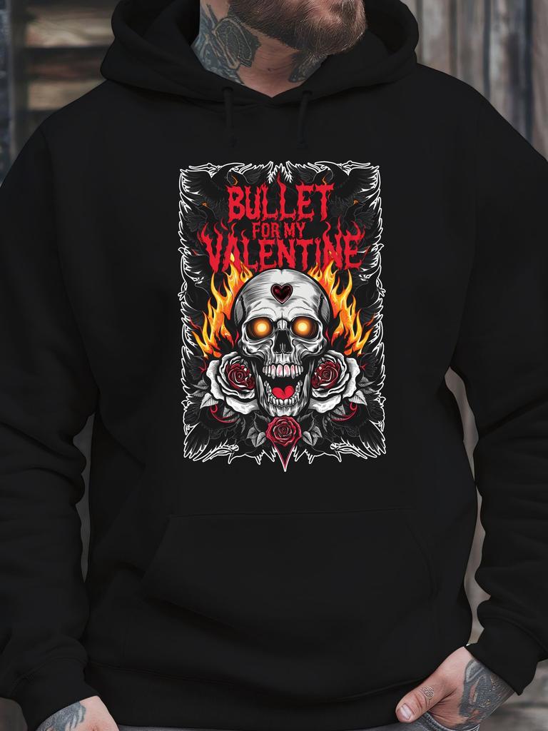 Унисекс Худи от Bullet for My Valentine с Новым Принтом в Уличном Стиле, Идеально для Осени и Зимы. Эти удобные и мягкие тканевые топы делают