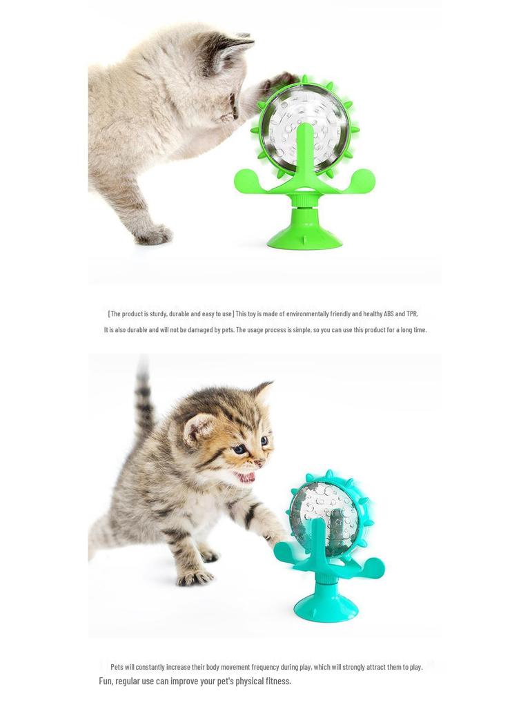 Pet Toys: Small Puppy Teaser & Cat Slow Feeder Windmill
