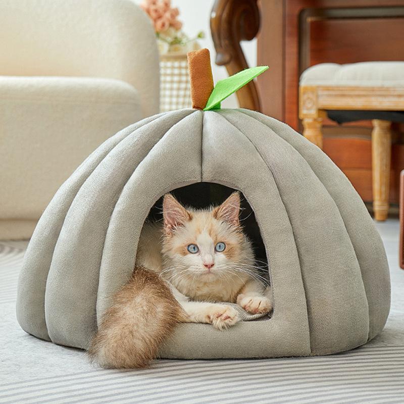 Кошачий туалет Four Seasons Universal Cat Bed Dog Litter Cat Closed Safe Sleeping Nest Escape House Pumpkin Thickened Pet Nest