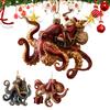 Octopus Christmas Ornament Acrylic Deep Sea Animal Christmas Tree Ornament 2D Flat Coastal Holiday Decoration for Ocean Lovers