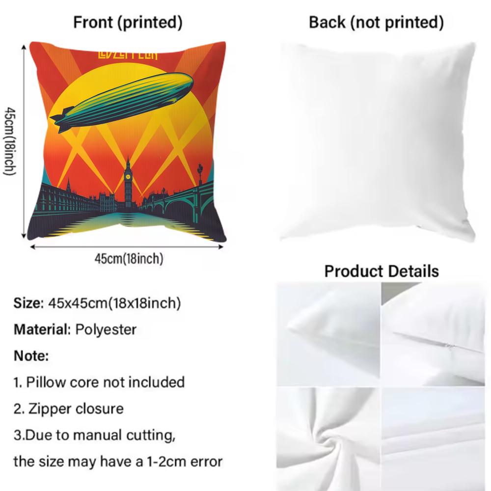Чехол на подушку Premium Comfort L-Led Z-Zeppelin Двусторонний дизайн Для любой комнаты и салона автомобиля