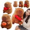 New 28~50cm Brown Persimmon Capybara Doll Plush Toy Stuffed Cartoon Animal Holding Plushie Appeasing Birthday Gift for Girls