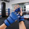 1Pair Leather Cushion Training Gloves Kickboxing Gloves  for Adult Sanda Boxing UFC Training