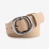 Leather Pattern Leopard Belt With Electroplated Buckle For Women Casual