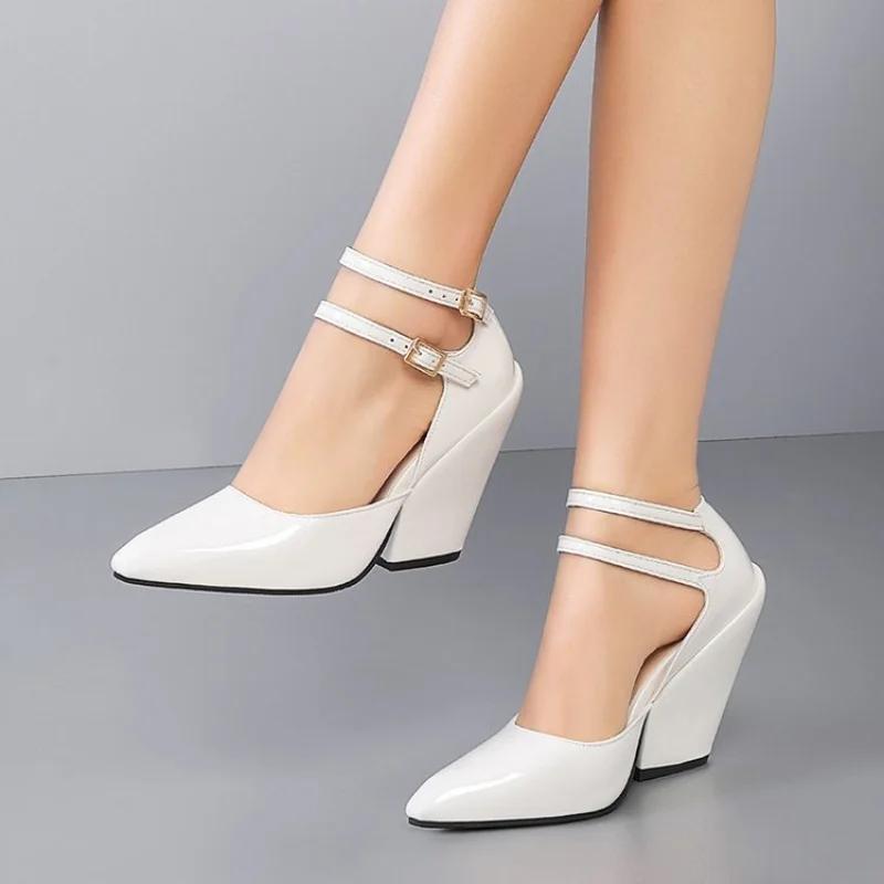 2024 Весна Новая мода танкетка женская обувь неглубокий носок острый нос повседневная универсальная элегантная горячая распродажа высокие каблуки женская обувь