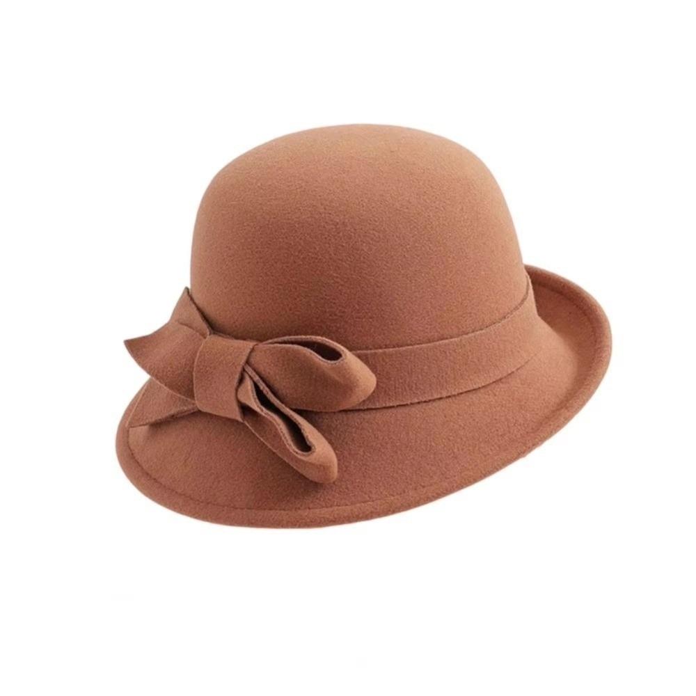 Фетровая шерстяная шляпа-ведро Бандана-шляпа с бантом Траурная шляпа Изысканная черная шляпа-топпер Женская