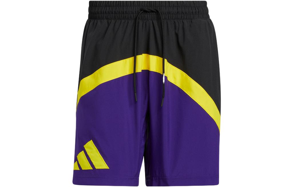 adidas Баскетбольные Шорты Мужские Колледжный Фиолетовый Умеренные Прямые Брюки HK9465