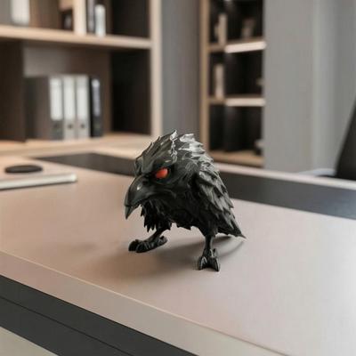3D-печатная фигурка темного ворона, жуткая статуэтка-скульптура ворона, реалистичное миниатюрное украшение-птица для Хэллоуина, украшение для дома и офиса