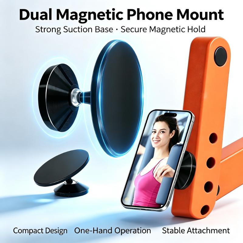 Dual‑Sided Magnetic Gym Phone Mount for MagSafe Strong Magnetic Phone Holder Hands‑Free Video Shooting During Workouts 5