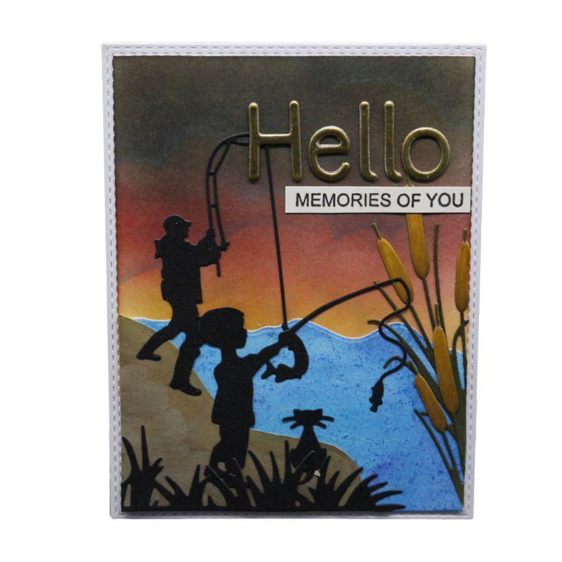 Fishing Man Cutting Dies Metal Stencil DIY Scrapbooking Album Paper Card Embossing Craft Die Cut People
