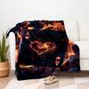 Flaming Heart Ace Playing Cards - Limited Edition Poker DeckBlanket Flannel Throw Blanket for Sofa, Bed, Travel, Camping, Office