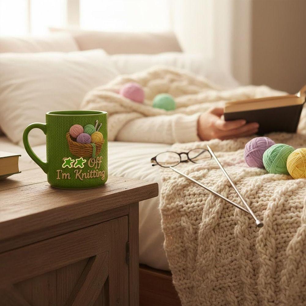 Ceramic Sarcastic Ceramic Cup 11oz Capacity Tea Cup Durable Knitting Mug Office Decor