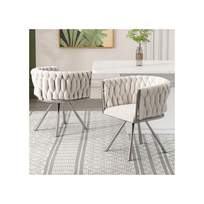 Chaise de salle à manger - MUVOE - Velours - Pivotante 360° - Design ergonomique - Lot de 4